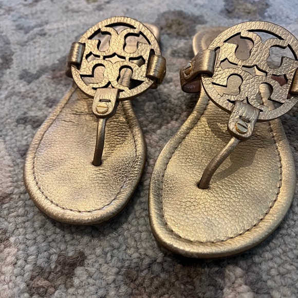 Tory Burch Metallic Thong Miller Sandals - Gold - Picture 3 of 5